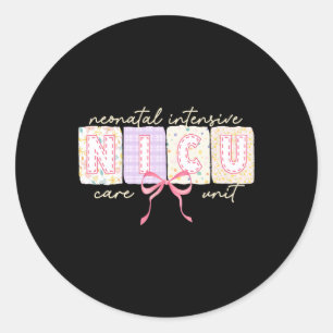 Niedlich Coquette Bow Spring Nicu Nurse Runder Aufkleber