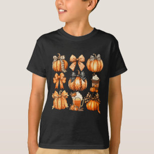 Niedlich Coquette Bows Pumpkin Gewürzkaffee Latte T-Shirt