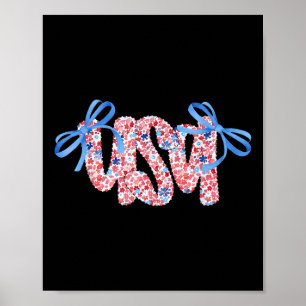 Niedlich Coquette Chinoiserie Floral Patriotic Usa Poster