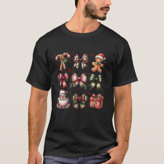 Niedlich Coquette Christmas Girly Bow Gingerbread  T-Shirt