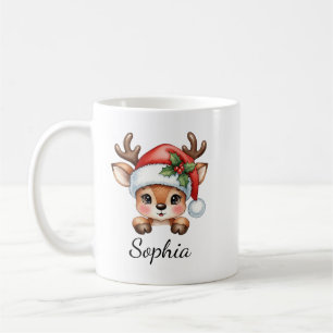 Niedlich Coquette Floral Weihnachts-Reindeer Kaffeetasse