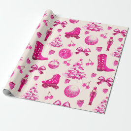 Niedlich Coquette Girly Preppy Pink Weihnachten Geschenkpapier