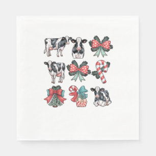 Niedlich Coquette Red Xmas Santa Claus Cow Lover C Serviette