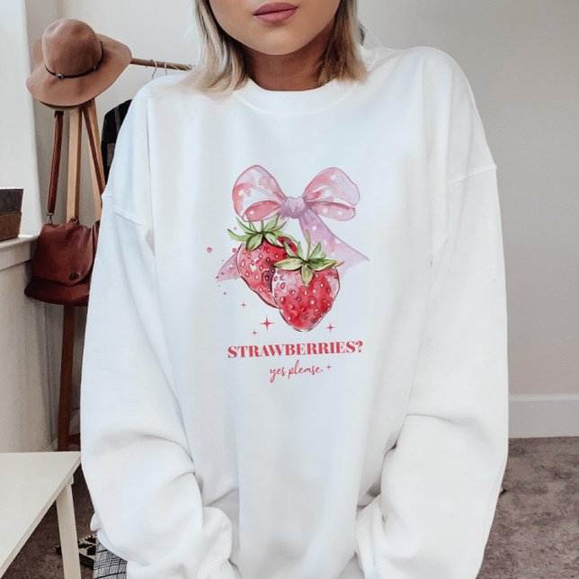 Niedlich Coquette Rosa Erdbeere Lover Grafik Sweatshirt (Von Creator hochgeladen)