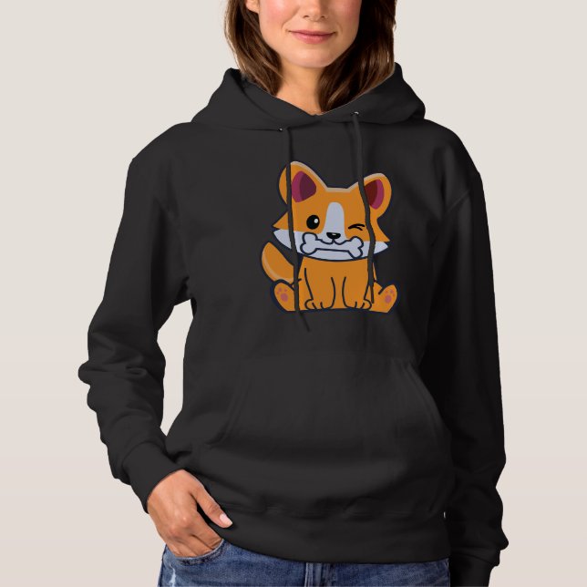 Niedlich Corgi 391 Hoodie (Vorderseite)