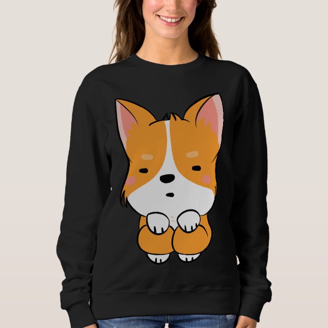 Niedlich Corgi 740 Sweatshirt (Vorderseite)