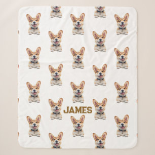 Niedlich Corgi Baby Blanket - Personalisiert Sherpadecke