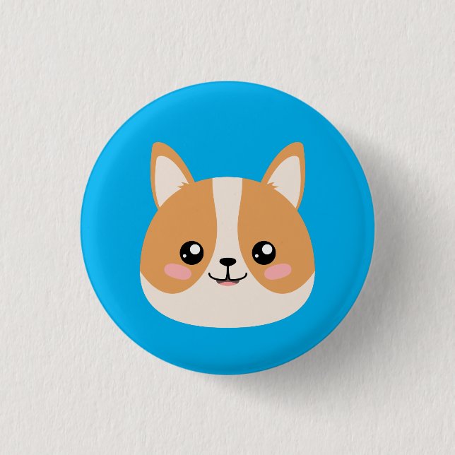 Niedlich Corgi Button (Vorderseite)