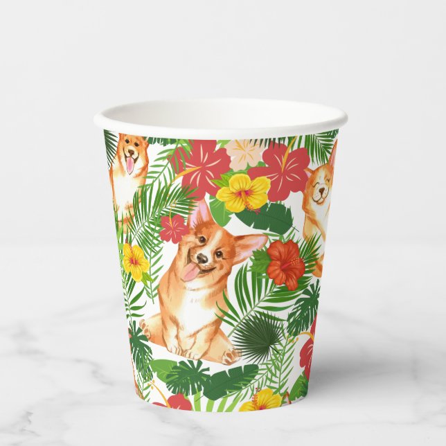 Niedlich Corgi Colorful Pappbecher (Vorderseite)