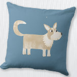 Niedlich Corgi Dog Kissen<br><div class="desc">Adorable Pembroke Welsh Corgi Hund Design auf einem aquamarinen grünen Hintergrund. Originelle Kunst von Nic Squirrell.</div>