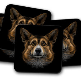Niedlich Corgi Dog Portrait | Corgi Cork Untersetz Getränkeuntersetzer