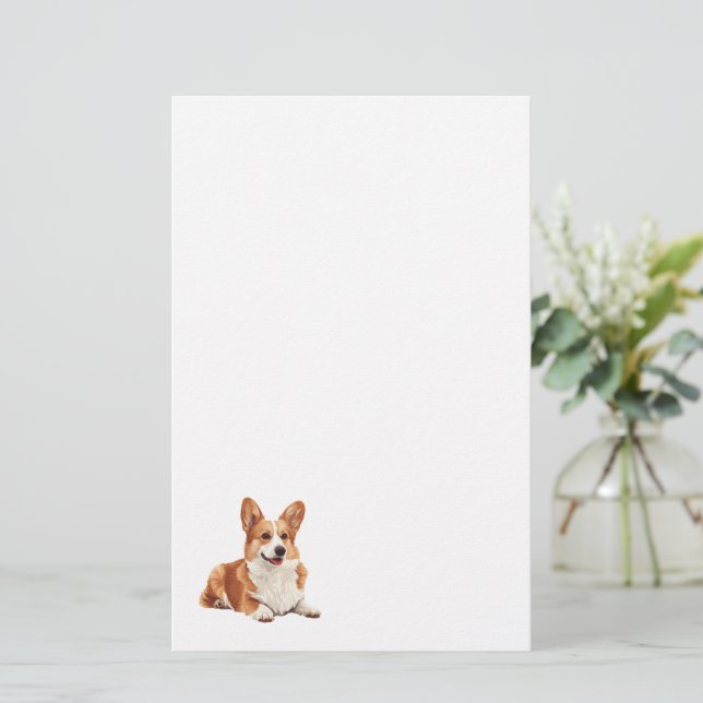 Niedlich Corgi Dog Stationery Briefpapier (Stehend Vorderseite)