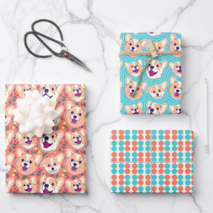 Niedlich Corgi Dogs Geschenkpapier Set