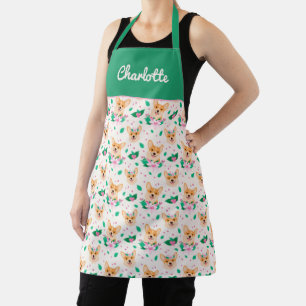 Niedlich Corgi Floral Schürze