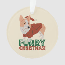 Niedlich Corgi Furry Weihnachten Ornament