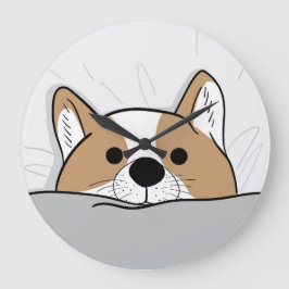 Niedlich Corgi Große Wanduhr