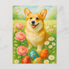 Niedlich Corgi Happy Ostereier Postkarte