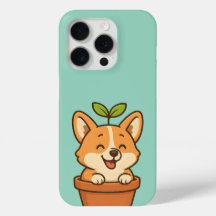 Niedlich Corgi in Pflanze Pot - Kawai Dog Telefonf