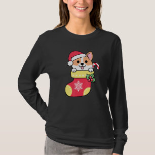Niedlich Corgi in Sock Christmas Corgi T-Shirt