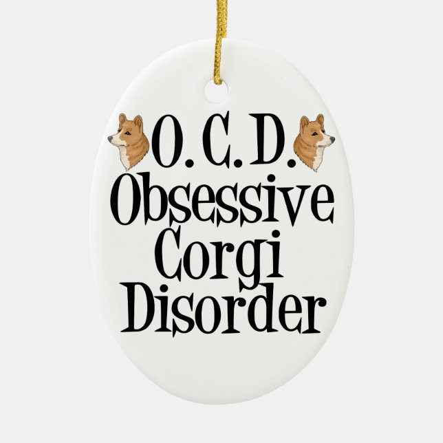 Niedlich Corgi Keramik Ornament (Vorne)