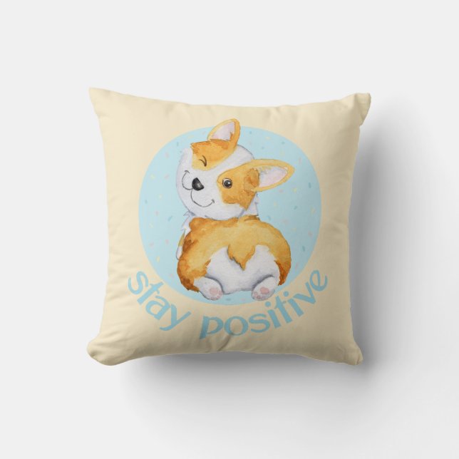 Niedlich Corgi Puppy Dog Kissen (Vorderseite)