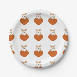 Niedlich Corgi Puppy Dog Pappteller