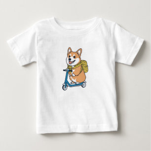 Niedlich Corgi Scooter Kids T - Shirt