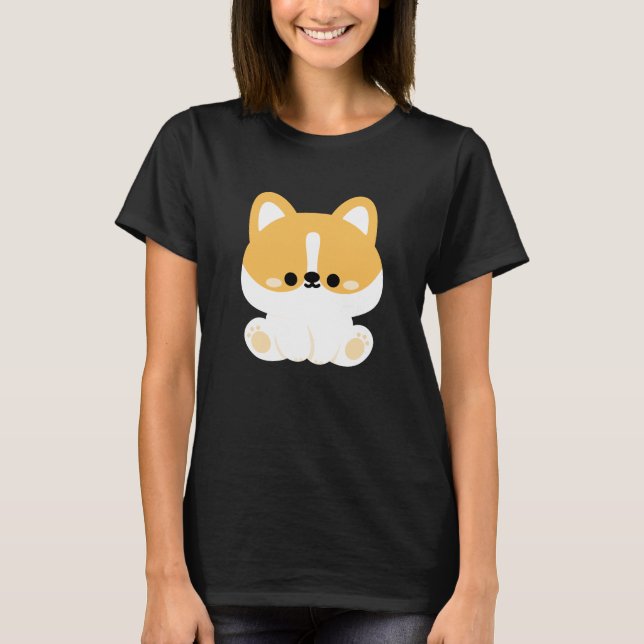 Niedlich Corgi T-Shirt (Vorderseite)