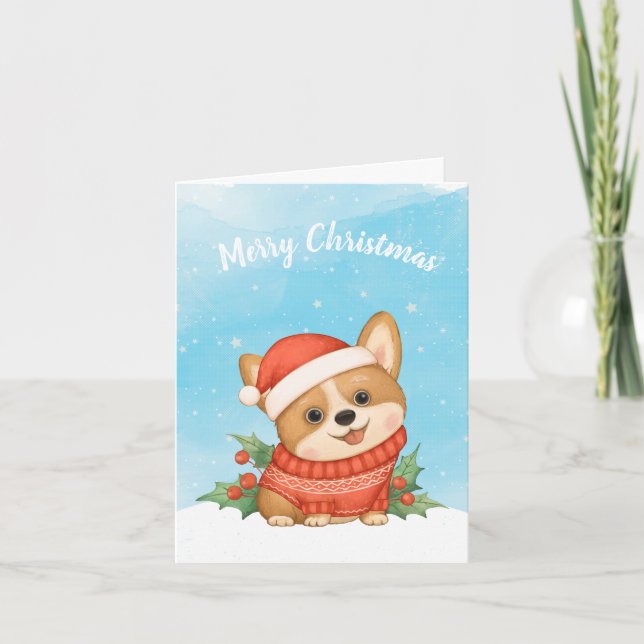 Niedlich Corgi Weihnachten (Vorderseite)