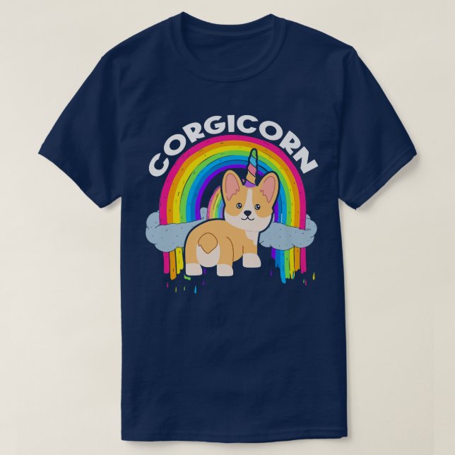 Niedlich Corgicornunicorn Rainbowcorgi Eigentümer- T-Shirt (Design vorne)