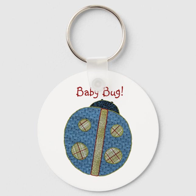 Niedlich Country Style Blue Ladybug Baby Bug Schlüsselanhänger (Vorderseite)