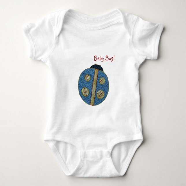 Niedlich Country Style Blue Ladybug Baby Bug Strampler (Vorderseite)