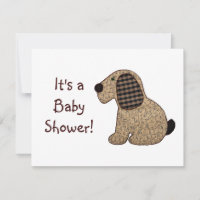 Niedlich Country Style Gingham Dog Babydusche