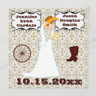 Niedlich Country Western Cowboy Hochzeitseinladung Einladung