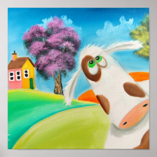 NIEDLICH COW FACE Gordon Bruce art Poster