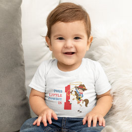 Niedlich Cowboy 1. Geburtstag Baby T-shirt