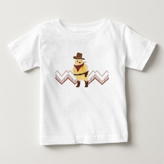 Niedlich Cowboy Baby Chick T-shirt (Vorderseite)