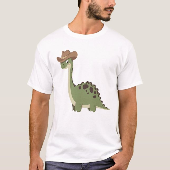 Niedlich Cowboy Dinosaur T-Shirt (Vorderseite)