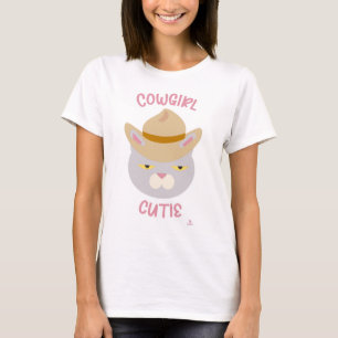 Niedlich Cowboy Hat Country Cat Slogan T-Shirt