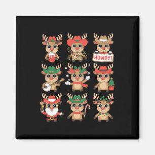 Niedlich Cowboy Reindeer Weihnachts Holiday Howdy Magnet