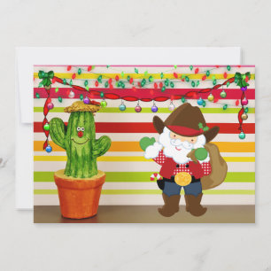 Niedlich Cowboy Santa und Kaktus Weihnachten im Sü