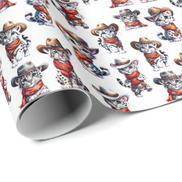 Niedlich Cowboy Snow Leopard Geschenkpapier
