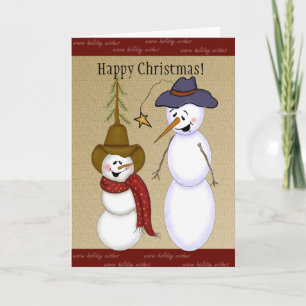 Niedlich Cowboy Snowman Weihnachten