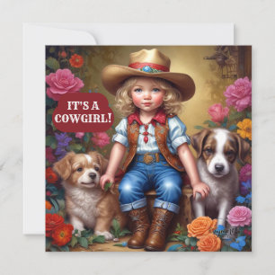 Niedlich Cowgirl Baby Dusche Dog Blume Babydusche Einladung