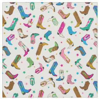 Niedlich Cowgirl Boot Fabric Stoff