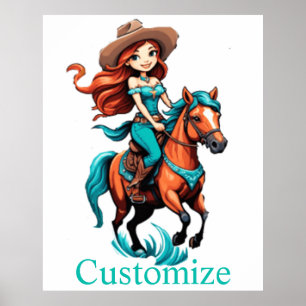 Niedlich Cowgirl Riding Pony Thunder_Cove Poster