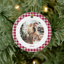Niedlich Cranberry Red Kariert Custom Foto Christm