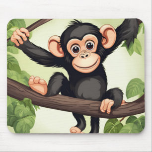 Niedlich Crazy Funny Chimpanzee Cartoon Mousepad