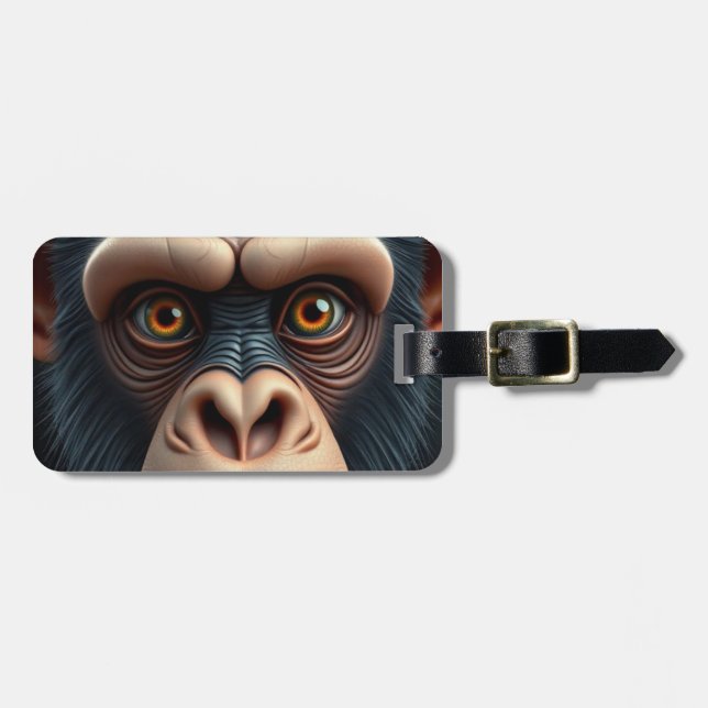 Niedlich Crazy Funny Chimpanzee Gepäckanhänger (Vorderseite horizontal)