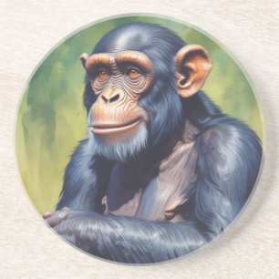 Niedlich Crazy Funny Chimpanzee Getränkeuntersetzer